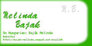melinda bajak business card