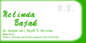 melinda bajak business card